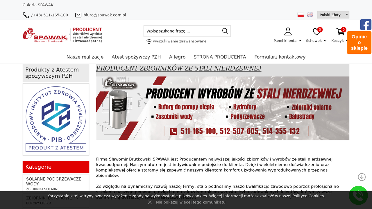 Spawak - producent wyrobów ze stali nierdzewnej cover