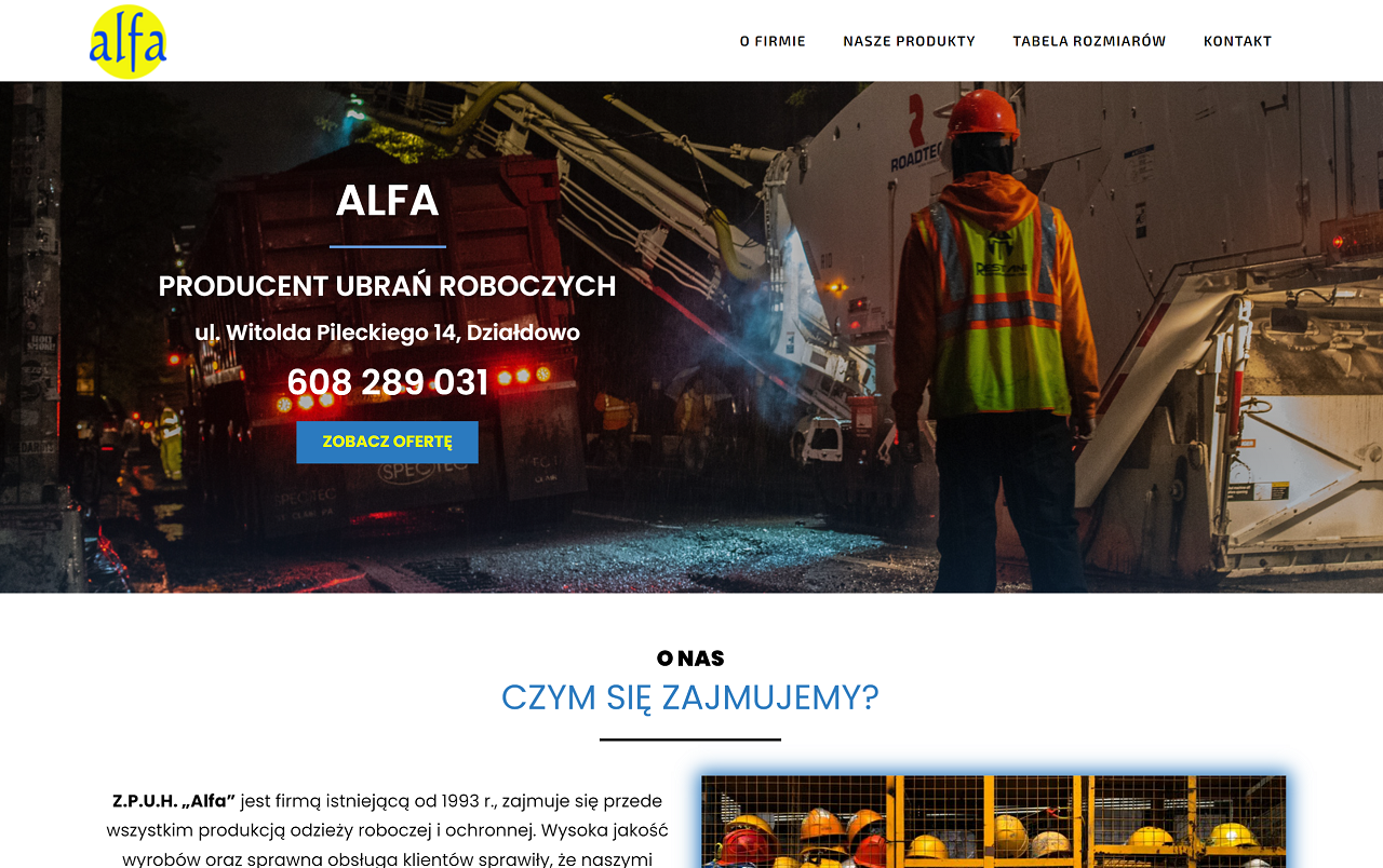 Sklep z odzieżą roboczą Alfa cover