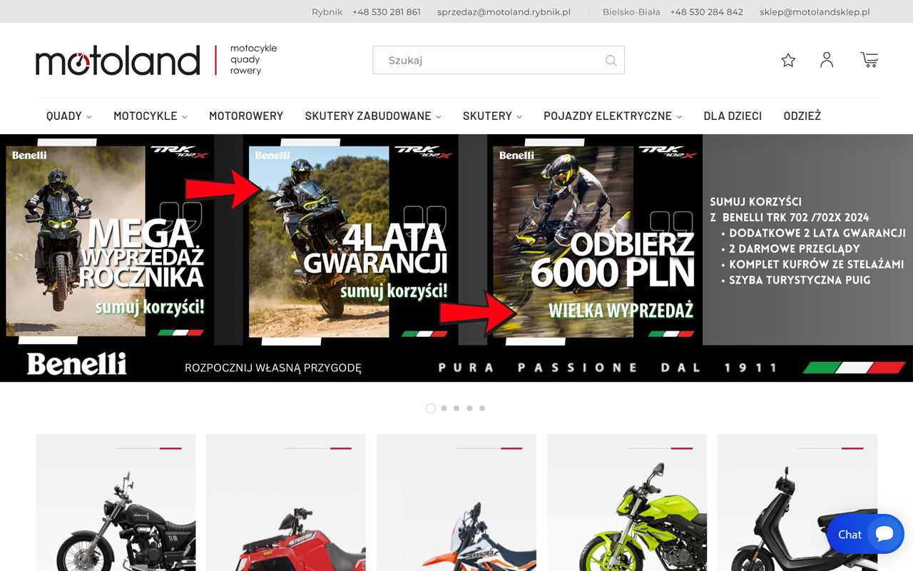 Internetowy sklep motocyklowy | MotoLand cover