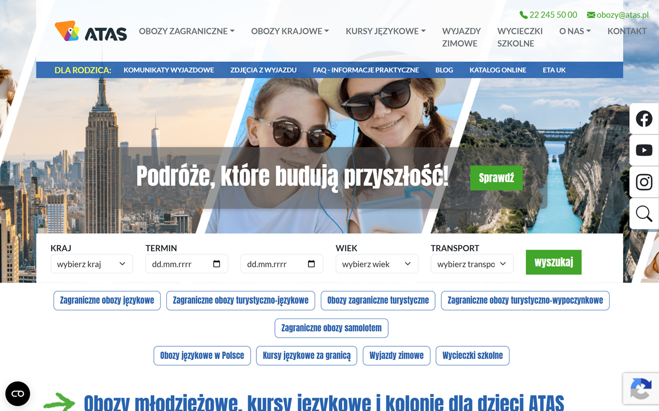 Obozy dla dzieci i młodzieży ATAS cover