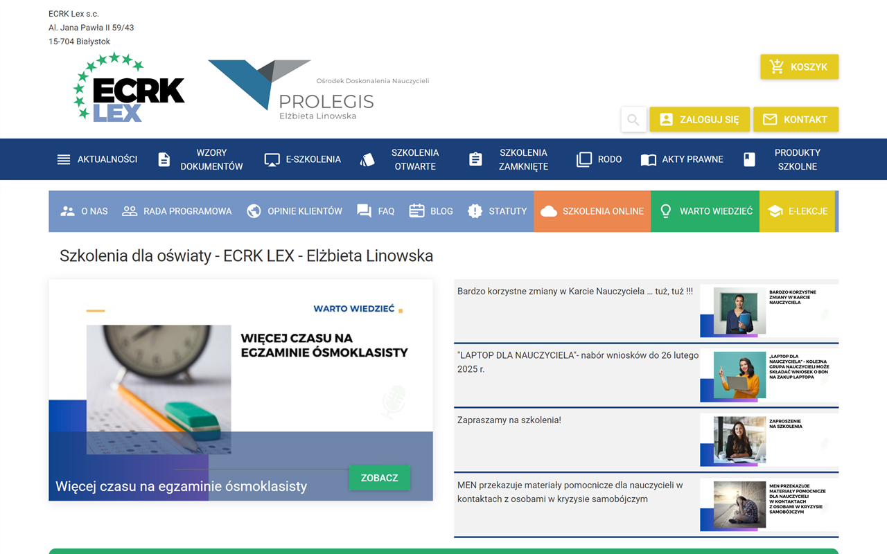 Szkolenia dla oświaty - ECRK LEX cover